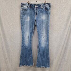 Silver Jeans Co Suki Surplus Bootcut Jeans W36 L32 Medium Wash Flap Pocket‎ Y2K
